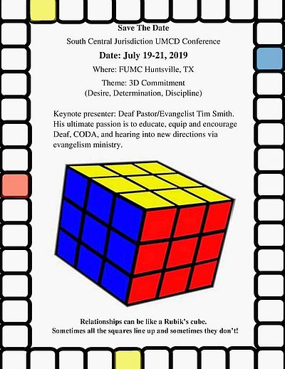 announcement of conference, illustrated with a Rubik's Cube.