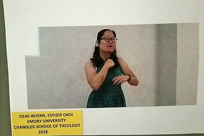 2018, Deaf intern Esther Choi of Chandler School of Theology