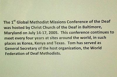 2005, First Global Methodist Missions Conference of the Deaf, Baltimore