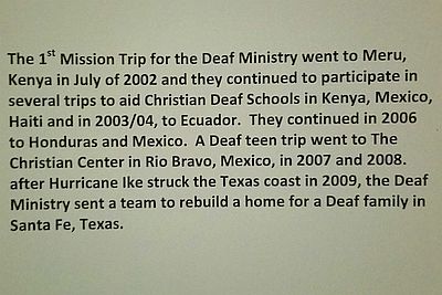 first mission trip of Deaf Ministry went to Meru, Kenya in 2002